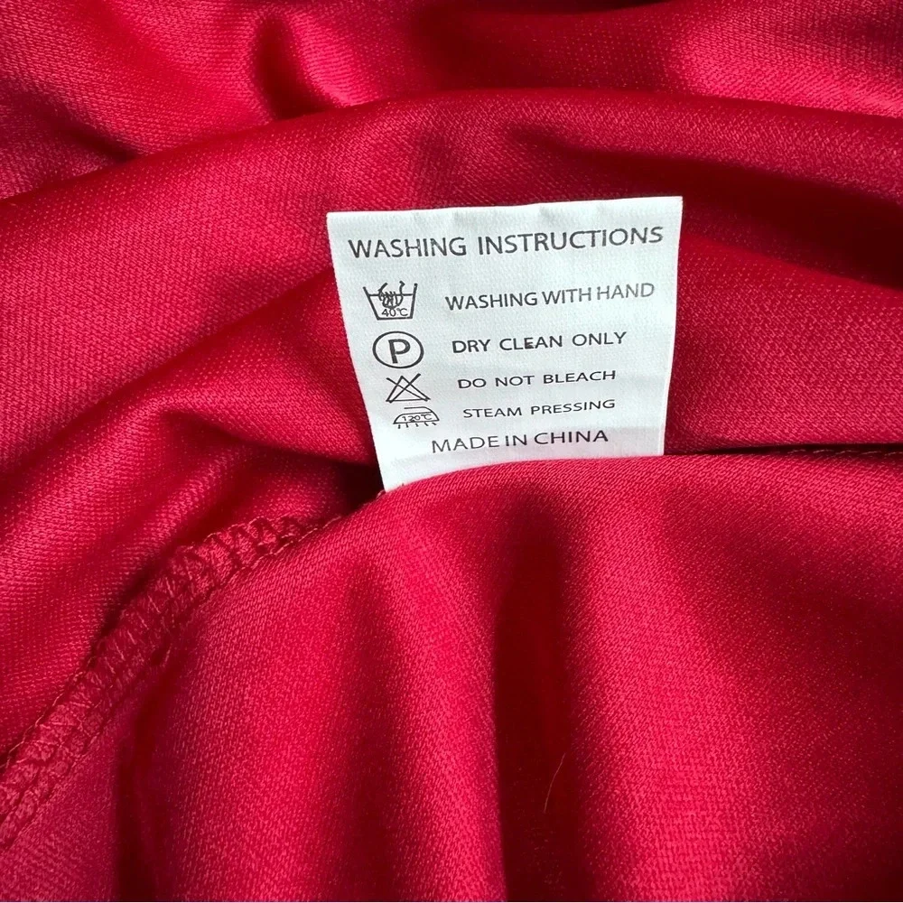 HR Homrain Red Lace Elegant Dress High Low Off the Shoulder MIDI Romantic S - Picture 11 of 13